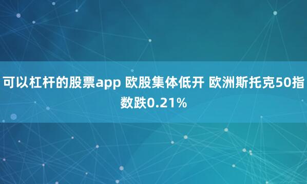 可以杠杆的股票app 欧股集体低开 欧洲斯托克50指数跌0.21%